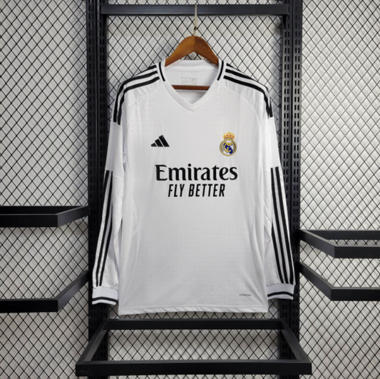 Real Madrid Adidas 2024/2025 Home Long Sleeve Stadium Kit