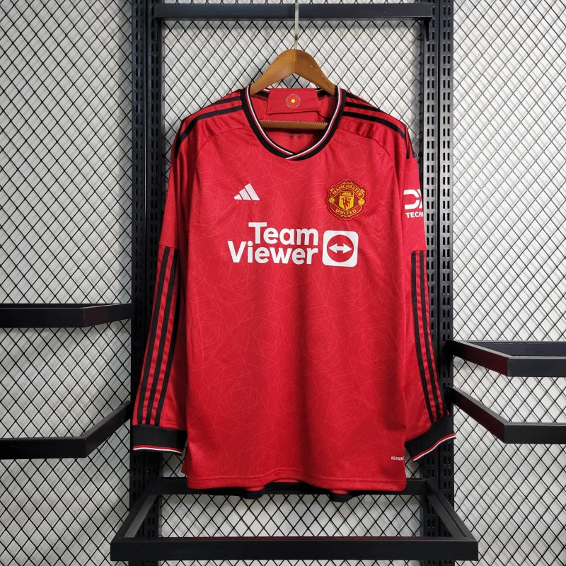 Manchester United Adidas 2023/2024 Home Long Sleeve Stadium kit