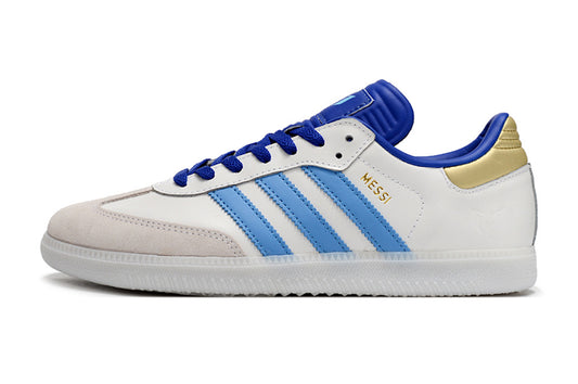 Adidas Samba Messi Indoor Soccer Shoes White and Blue