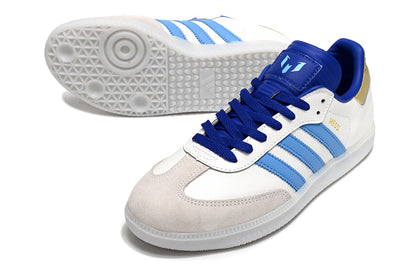 Adidas Samba Messi Indoor Soccer Shoes White and Blue