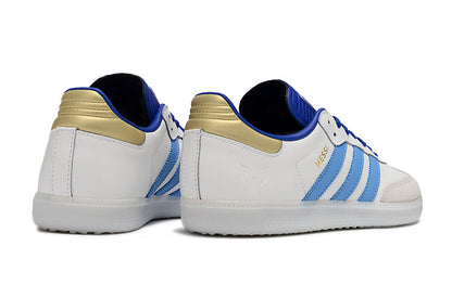 Adidas Samba Messi Indoor Soccer Shoes White and Blue