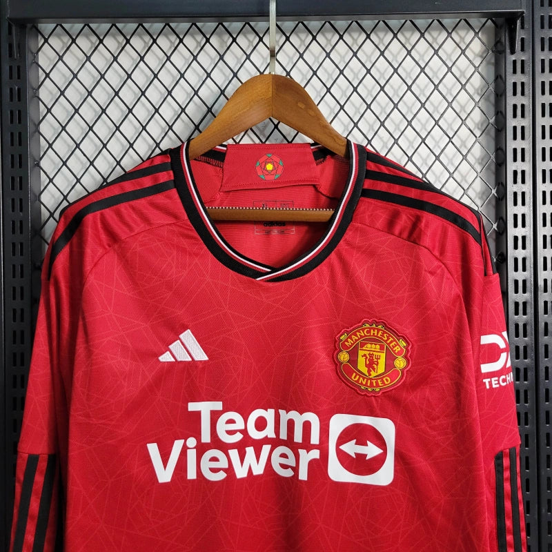 Manchester United Adidas 2023/2024 Home Long Sleeve Stadium kit