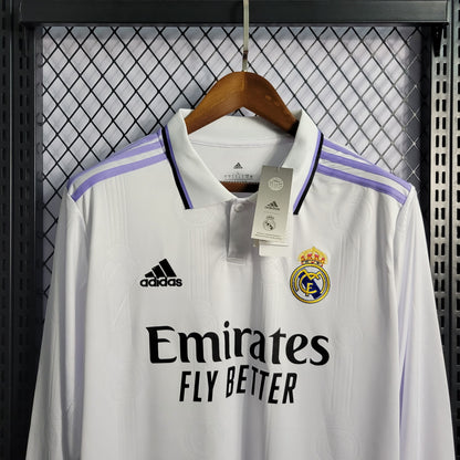 Real Madrid Adidas 2022/2023 Long Sleeve Home Stadium Kit