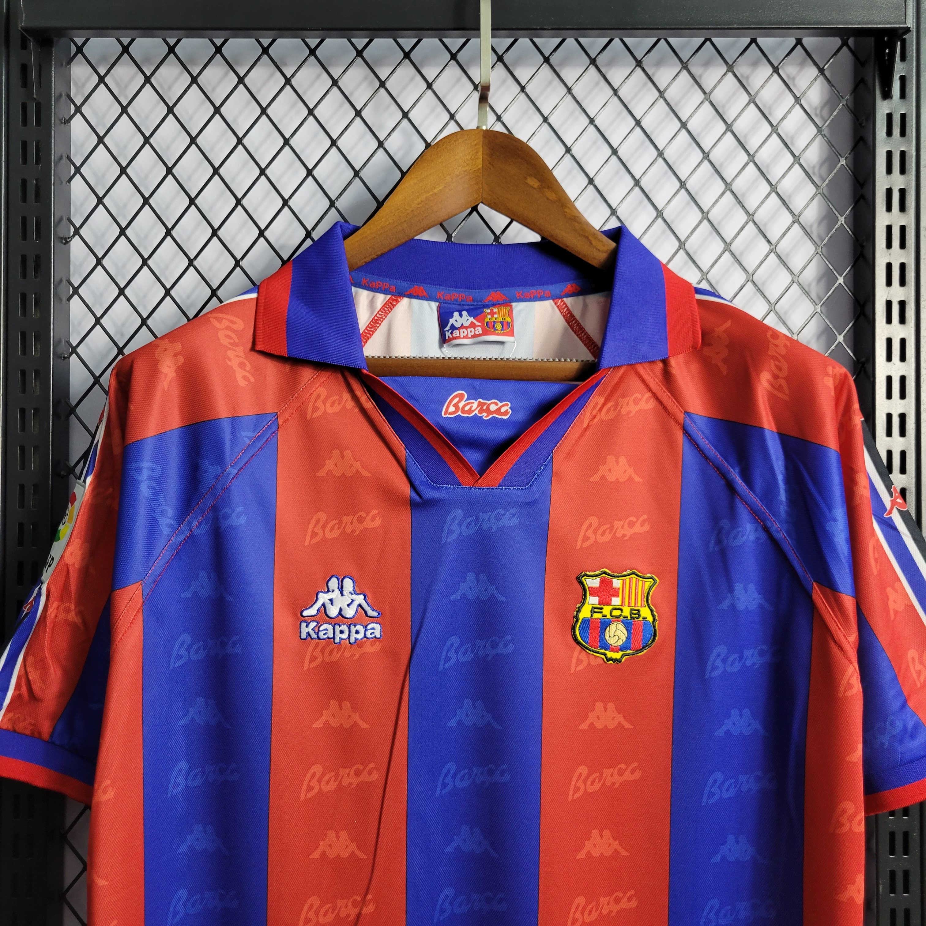 Barcelona Kappa 96 97 Home Retro Stadium Kit Halvdan